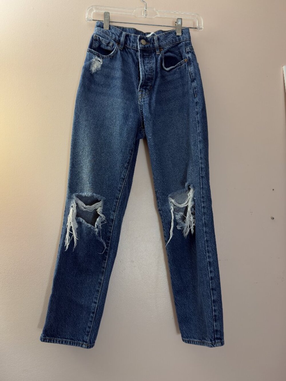 Pacsun Distressed High Rise Straight Leg Jeans